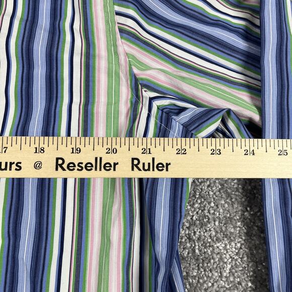 Tailorbyrd Button Up Shirt Mens Large Golf Chunky Stripe Colorful Spring Preppy - Picture 11 of 13